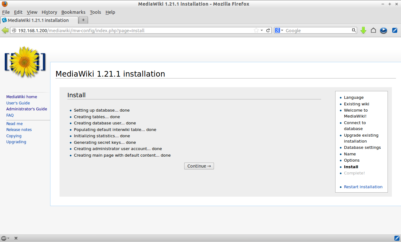 MediaWiki 1.21.1 installation - Mozilla Firefox_011