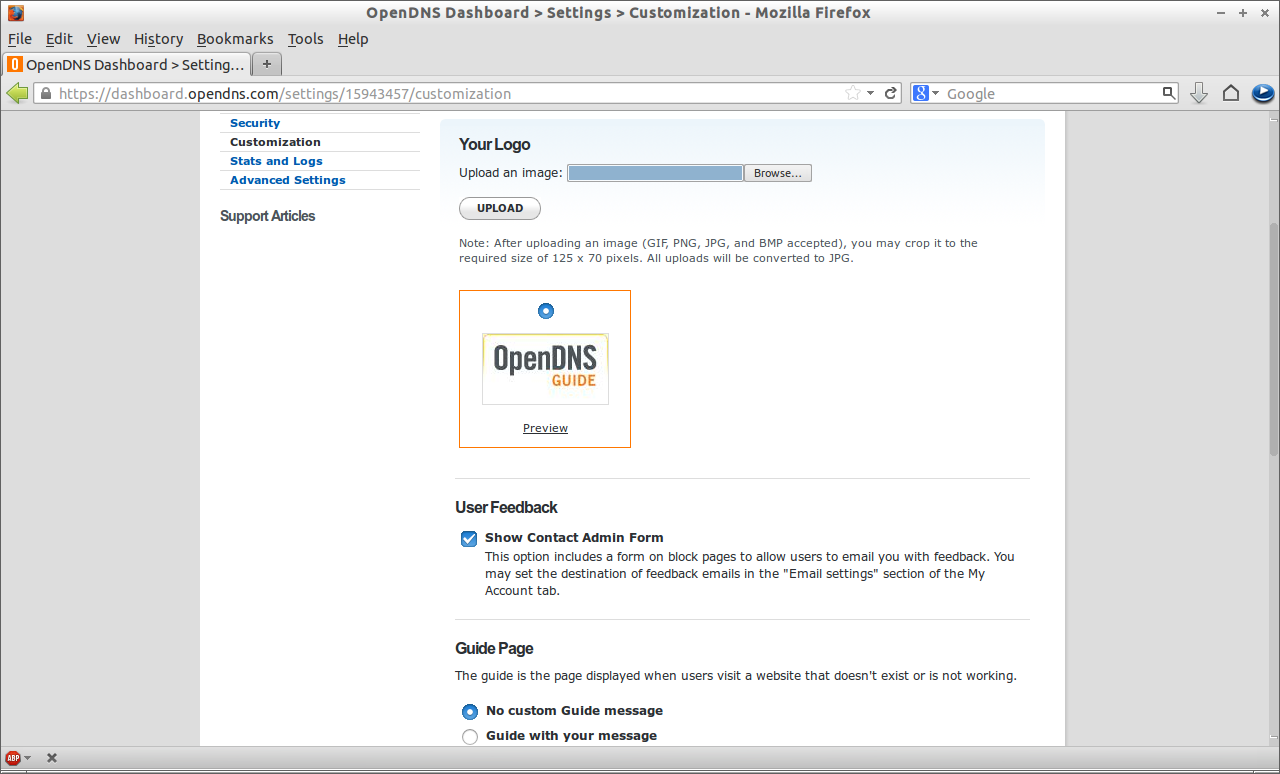 OpenDNS Dashboard - Settings - Customization - Mozilla Firefox_020