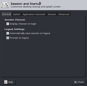 Session & Startup Window