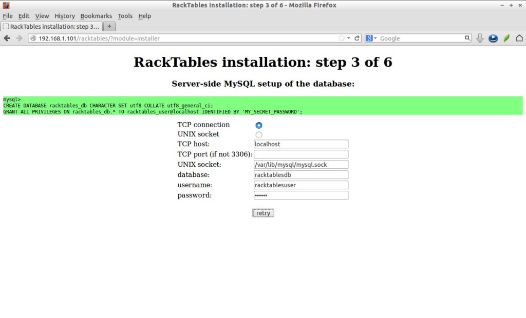 RackTables installation: step 3 of 6 - Mozilla Firefox_005