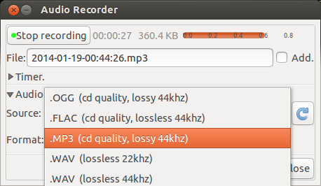 audio recoder formats