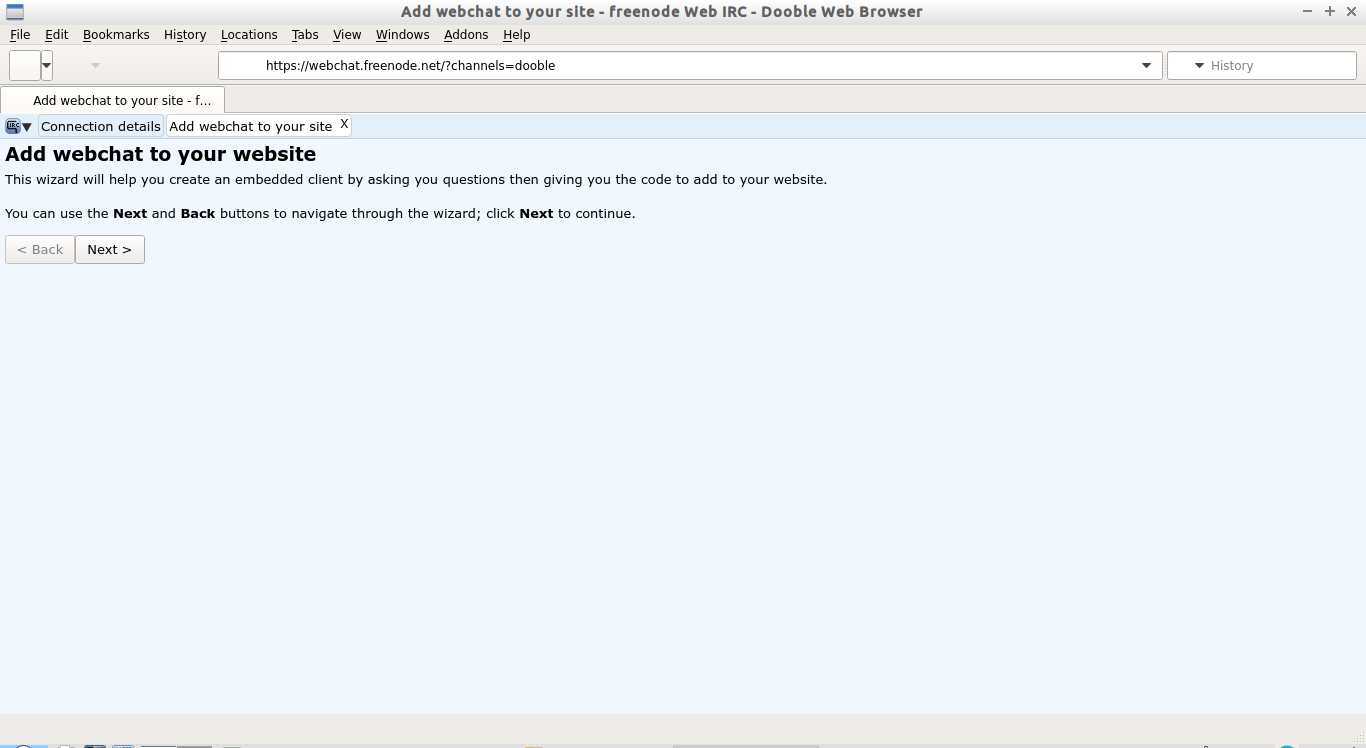 Add webchat to your site - freenode Web IRC - Dooble Web Browser_010