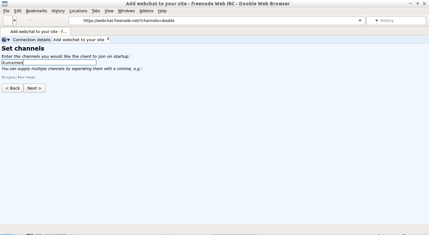 Add webchat to your site - freenode Web IRC - Dooble Web Browser_013