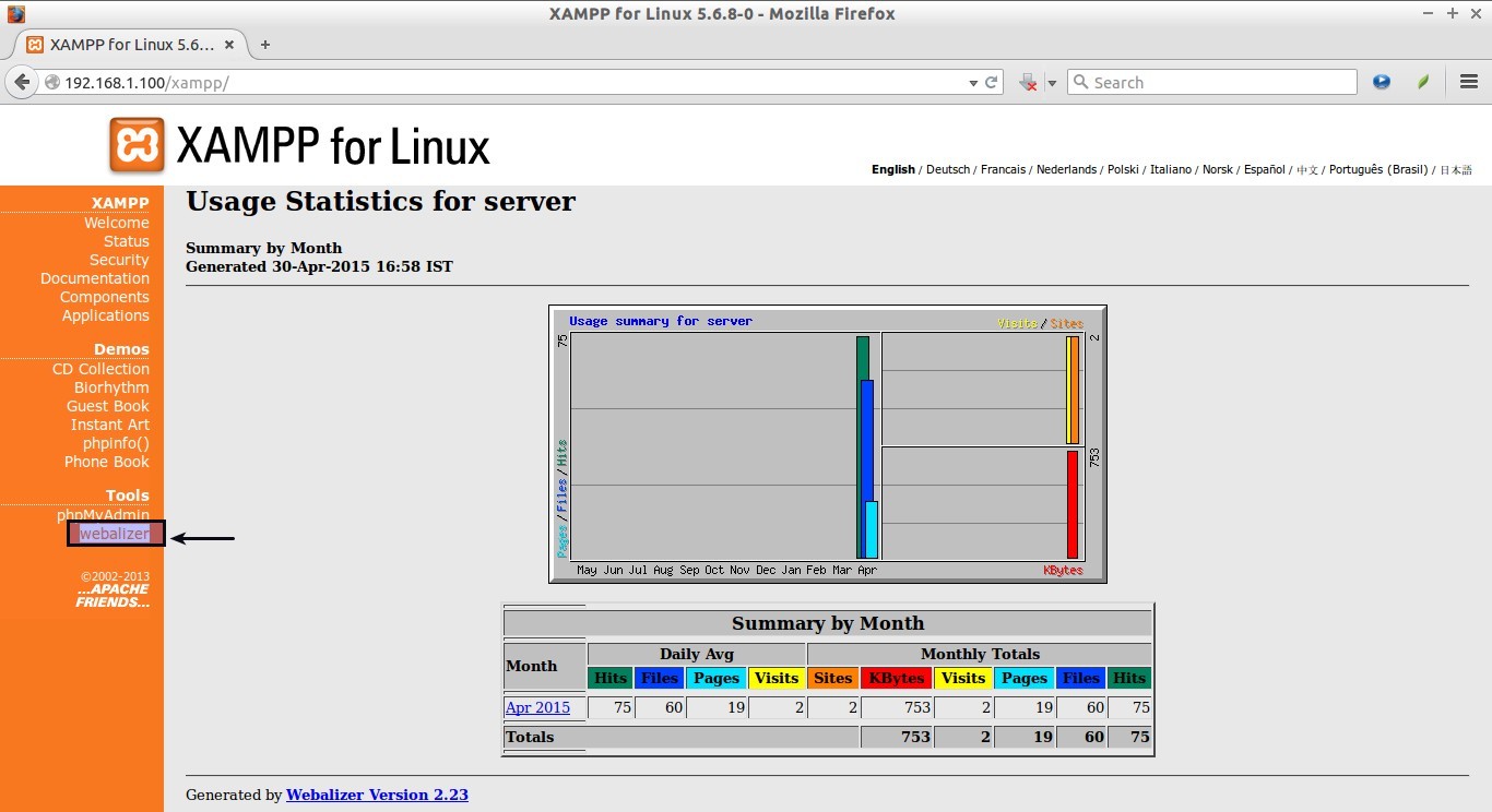 XAMPP for Linux 5.6.8-0 - Mozilla Firefox_007