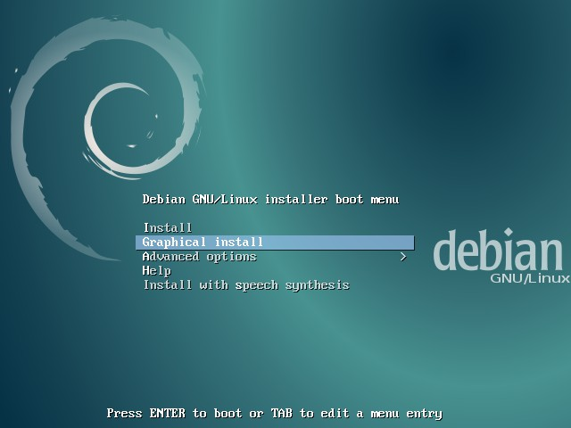 Debian 8 boot menu