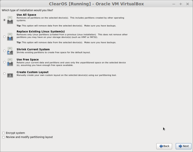 ClearOS [Running] - Oracle VM VirtualBox_011