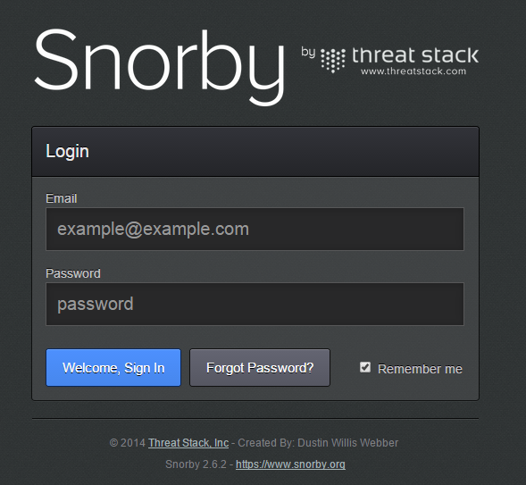 Snorby-login-page