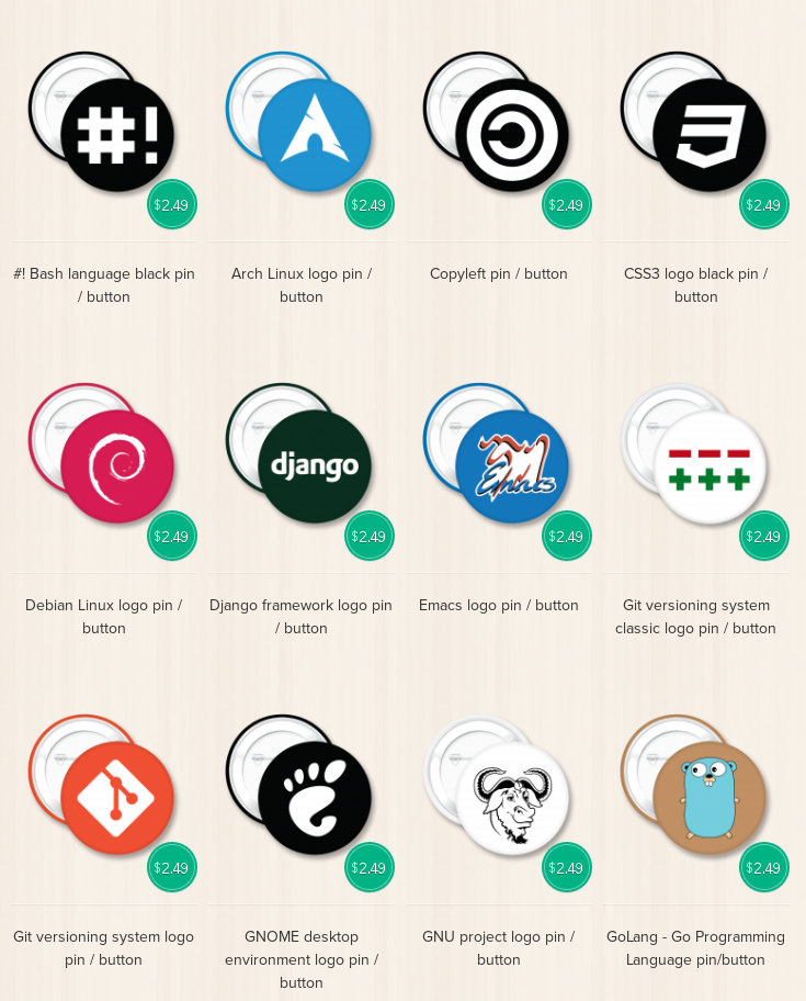 Linux and Open Source Pins and Buttons Unixstickers - 7