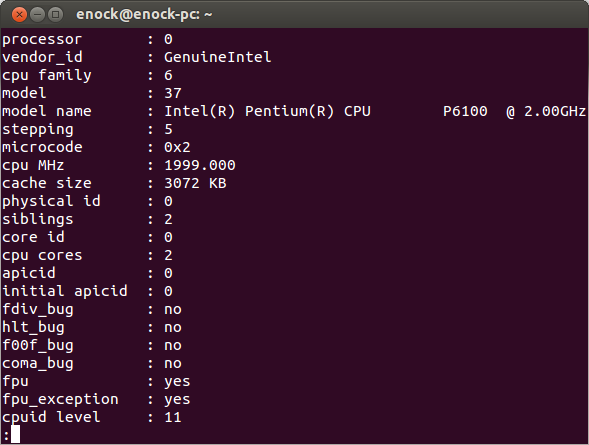 proc cpuinfo mac