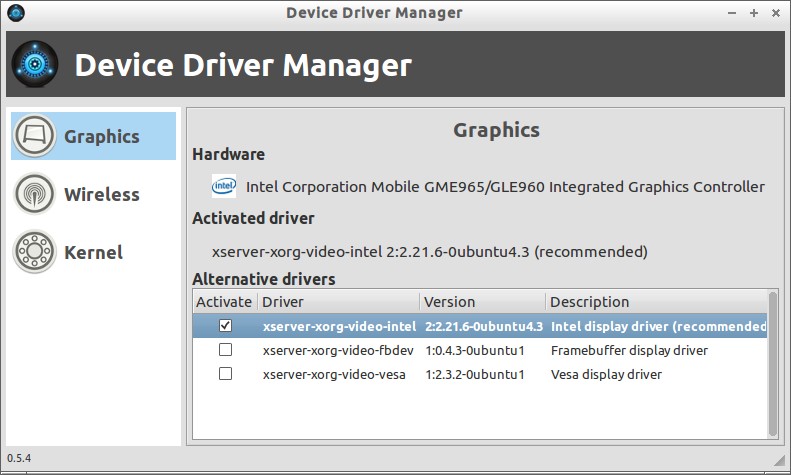 Debian Intel Graphic Driver