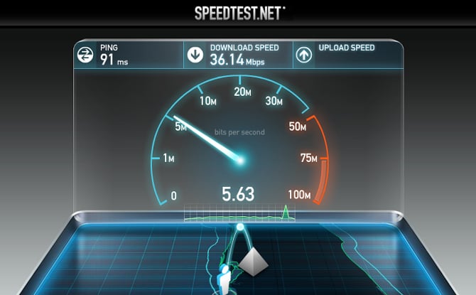 test internet speed upload and download