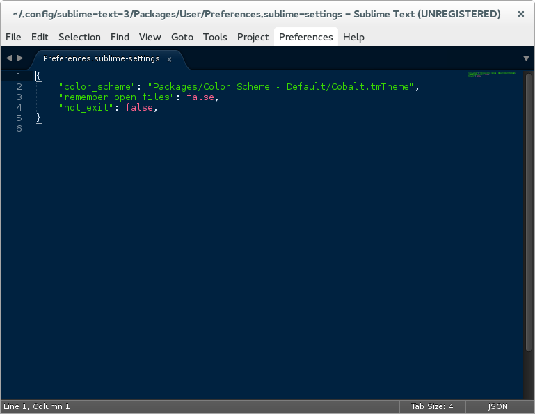 sublime text windows preferences