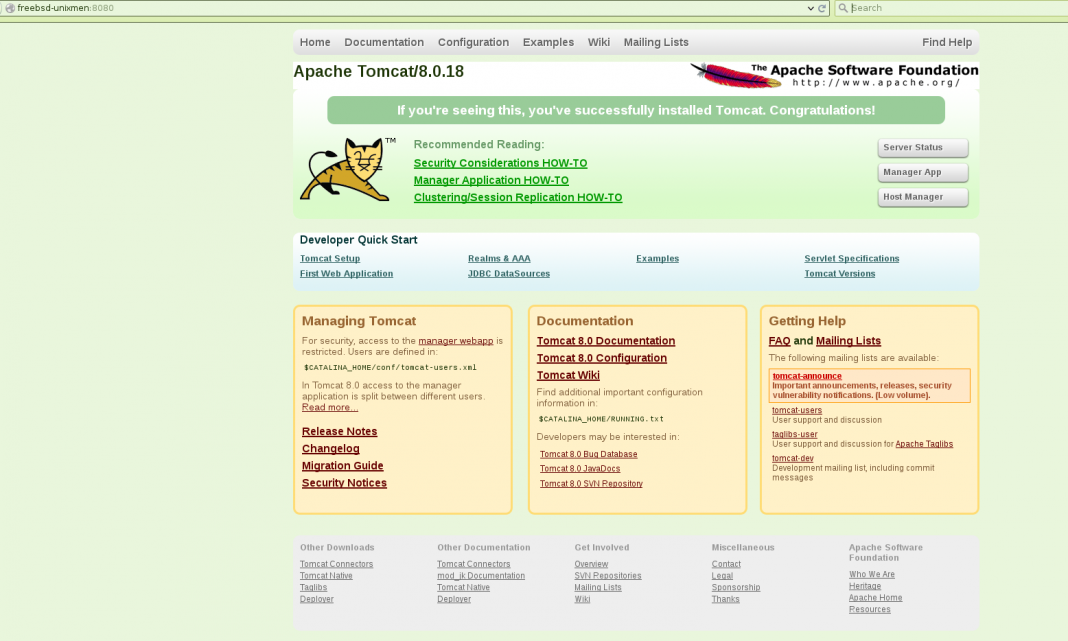Install Tomcat 8 In FreeBSD 10/10.1 | Unixmen