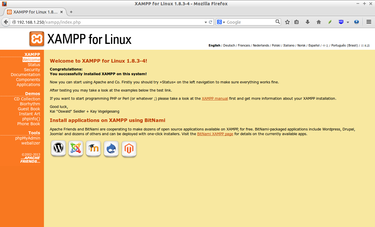 xampp download linux