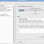 Antix install progress