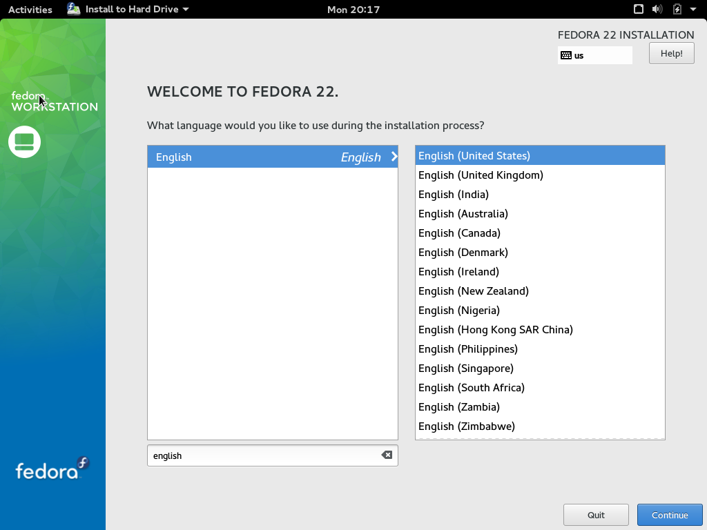 Fedora installation on hdd
