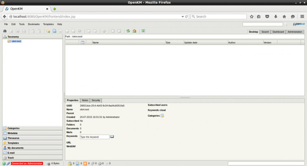 Openkm Interface Install OpenKM Document Management System In Ubuntu 15.04 | Unixmen