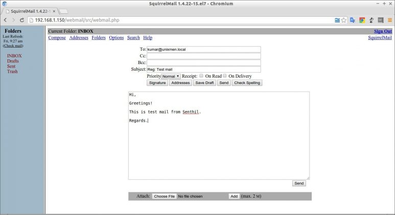Setup A Local Mail Server In CentOS 7 | Unixmen