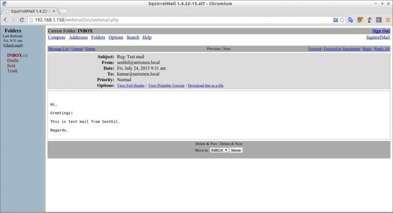 Setup A Local Mail Server In CentOS 7 | Unixmen