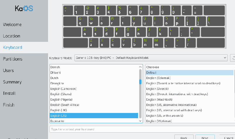 kaOS Keyboard Layout