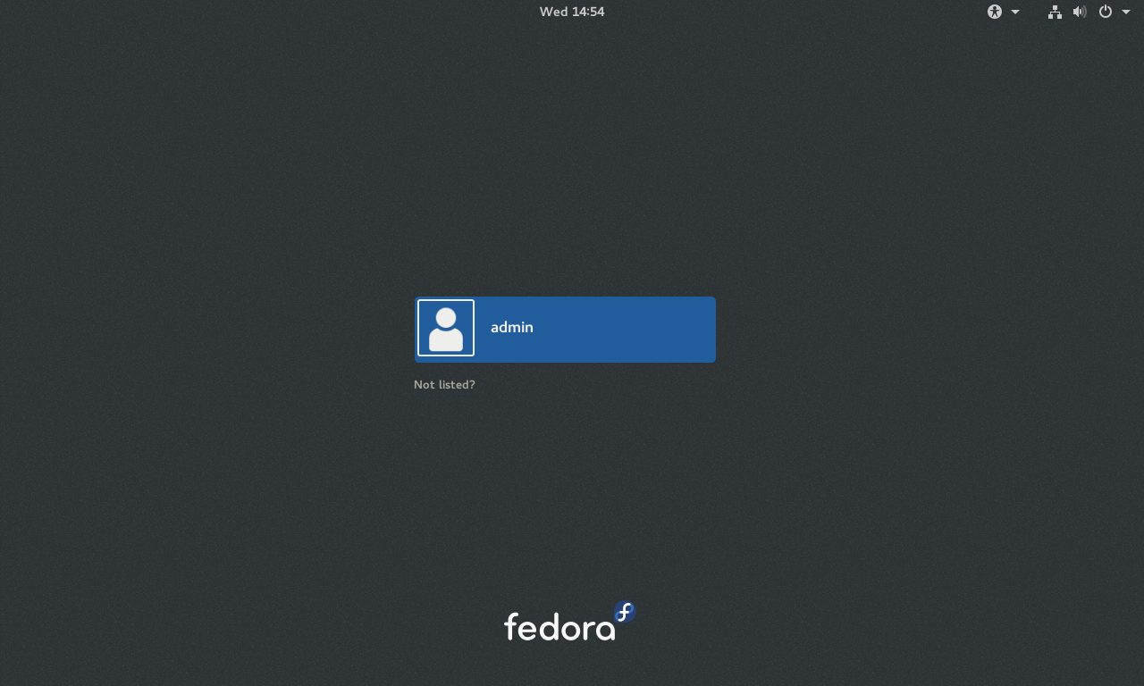 login screen