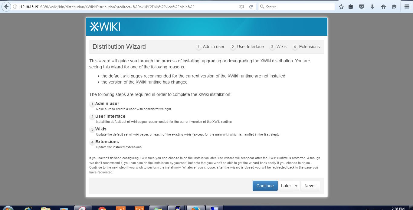 xwiki distribution wizard