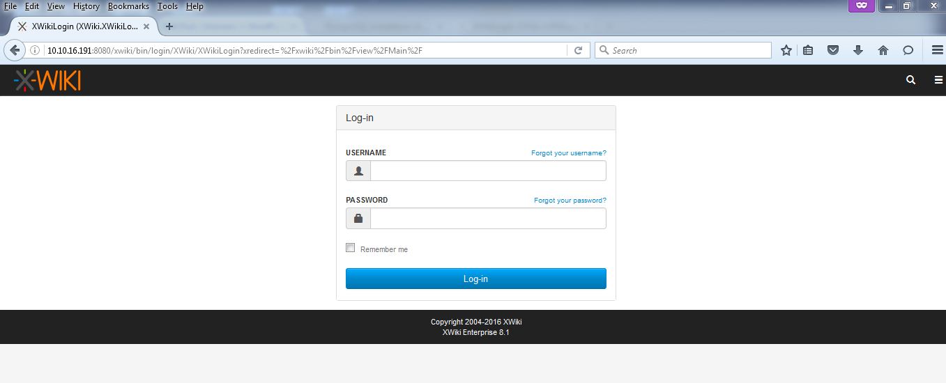 xwiki login page