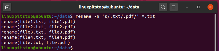 perform a dry run before you rename a file in Unix