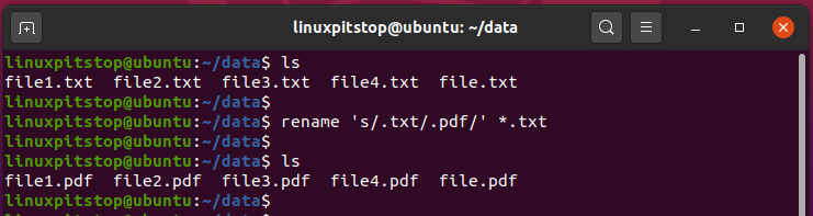 rename a file in UNIX using rename command