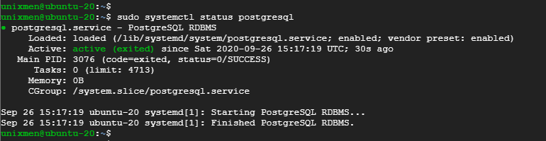 install and configure postgresql ubuntu 20.04