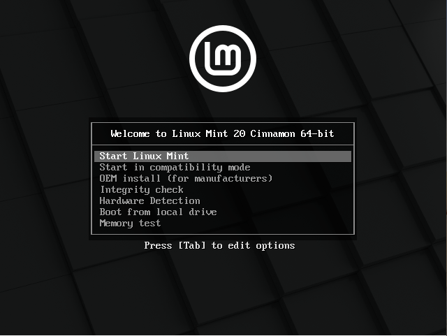start linux mint in safe mode