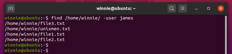 Find a file in Linux owned by a specific user
