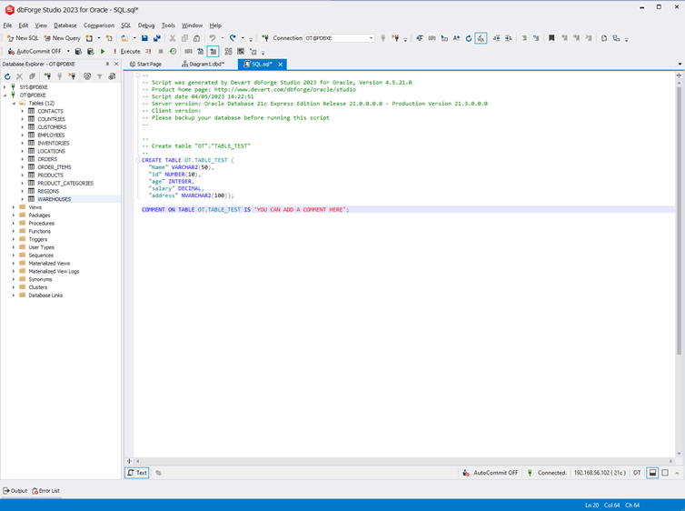 Create Table in SQL Document
