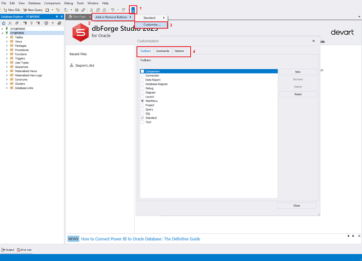 database diagram creation
