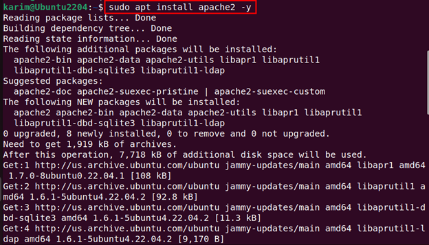 Install Apache via APT